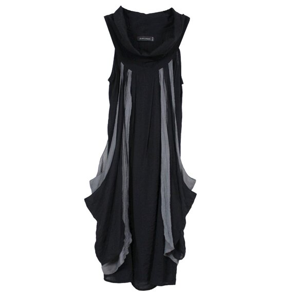 Glam & Fame Black Grey Sleeveless Tunic Top - Picture 2 of 10